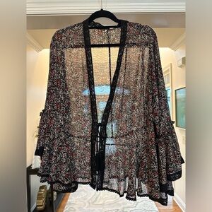 EUC Free People Black Lola Kimono Size M (very oversized) - make offer!
